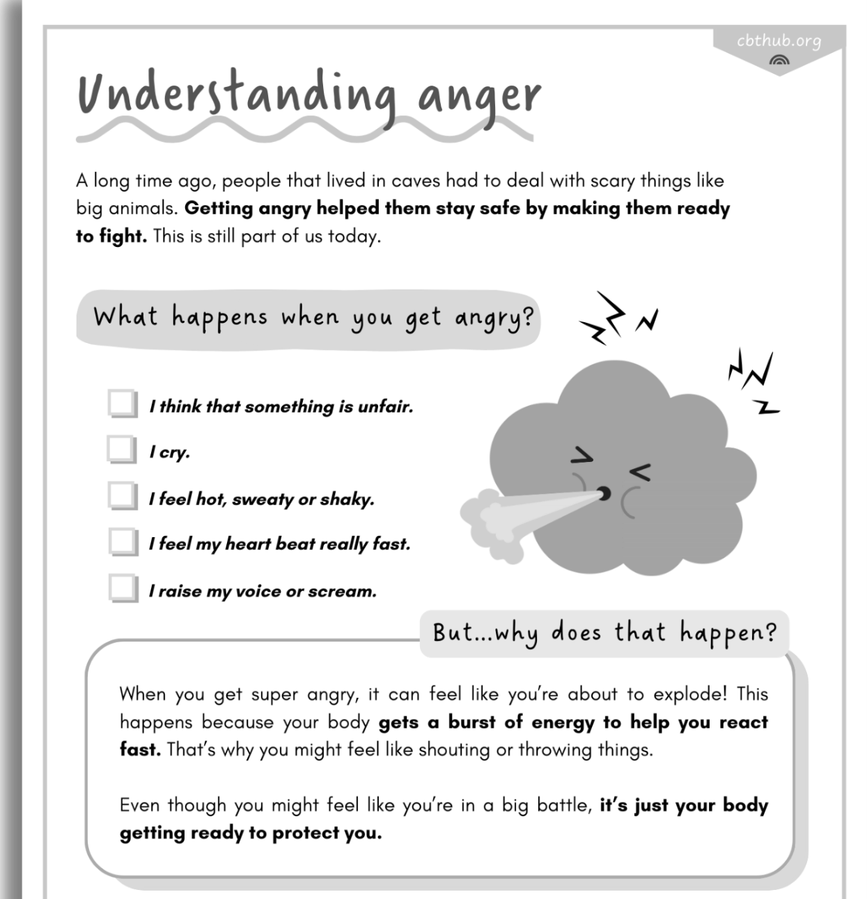 Anger And The Body CBT Worksheet For Children Anger And The Body CBT Worksheet For Children