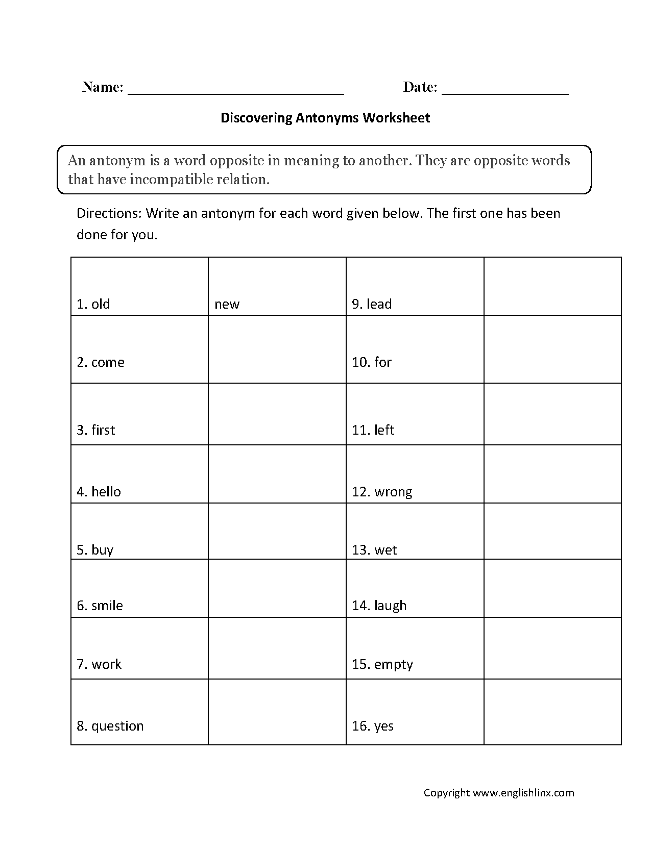 Antonyms Worksheets Free Printable Opposite Word Activities Antonyms Worksheets Free Printable Opposite Word Activities