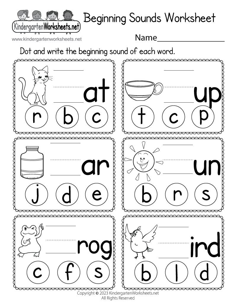 Beginning Sounds Worksheet Free Printable Digital PDF Free CVC Worksheet Kindergarten Downloadable Worksheets