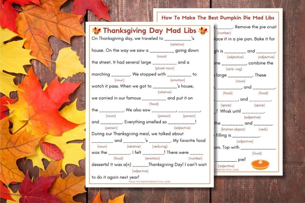 Best Thanksgiving Mad Libs Free Printable Use It This Year Best Thanksgiving Mad Libs Free Printable Use It This Year