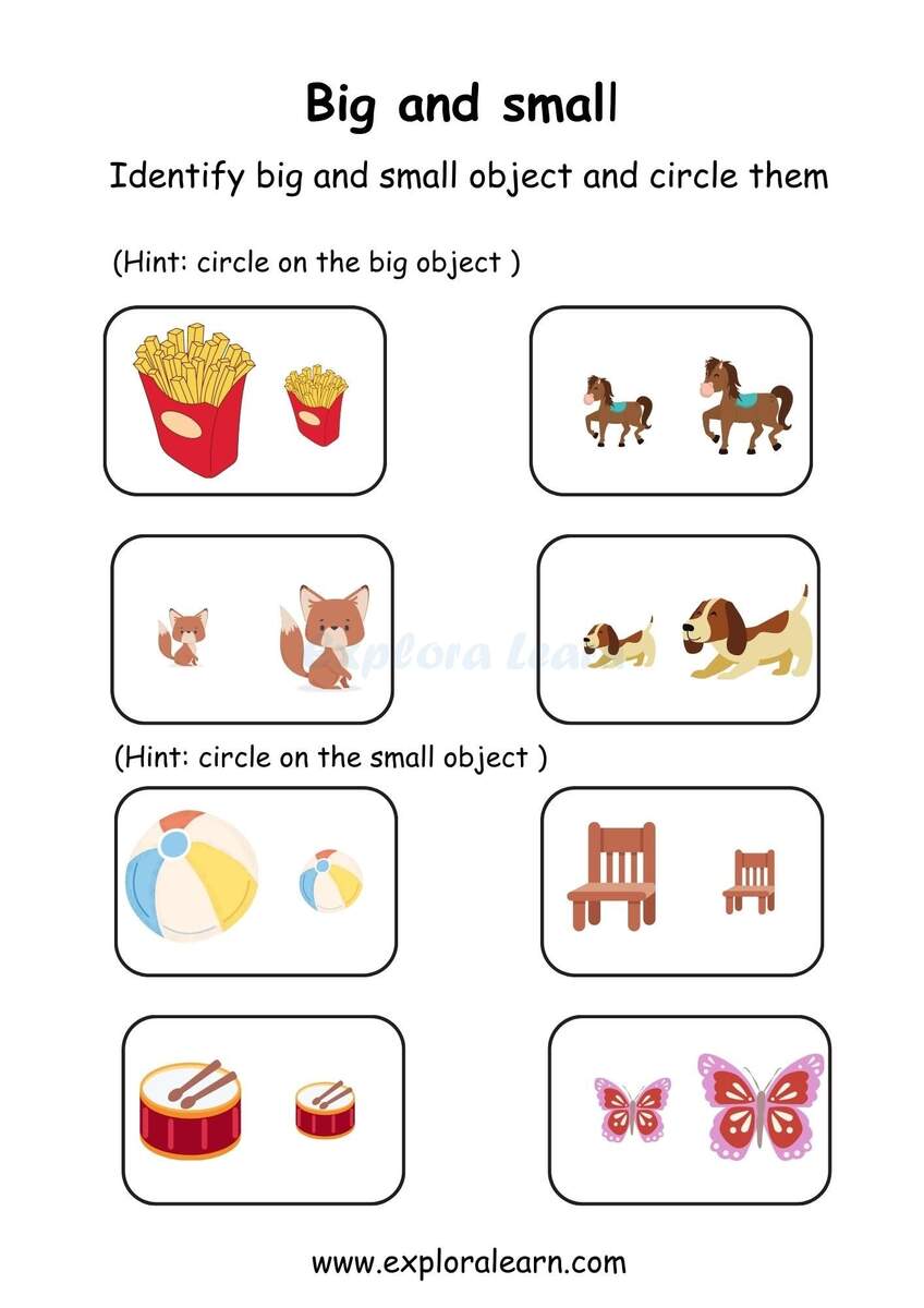 Big And Small Comparison Worksheets For Preschool And Kindergarten 2 To 6 Years Kids Big Small Worksheet Comparison Worksheet Preschool Activities Kindergarten Etsy