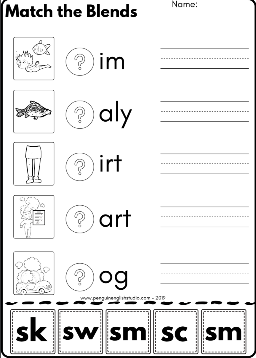 Blend Reading Worksheet SC SK SW SM Sound Made By Teachers Blend Reading Worksheet SC SK SW SM Sound Made By Teachers