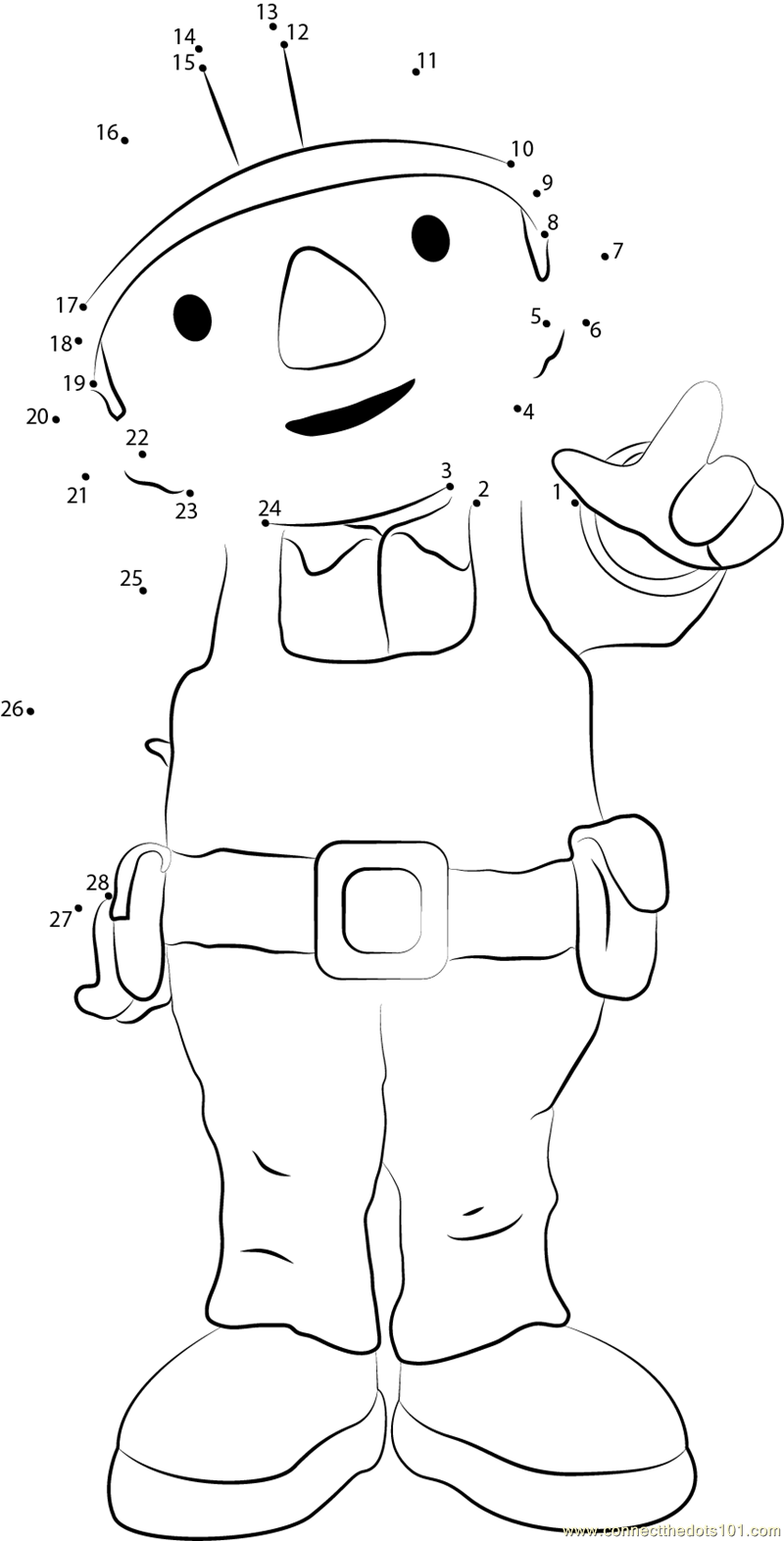 Bob The Builder Is Coming Dot To Dot Printable Worksheet Connect The Dots