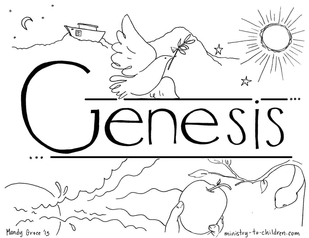 Book Of Genesis Coloring Page For Children Book Of Genesis Coloring Page For Children