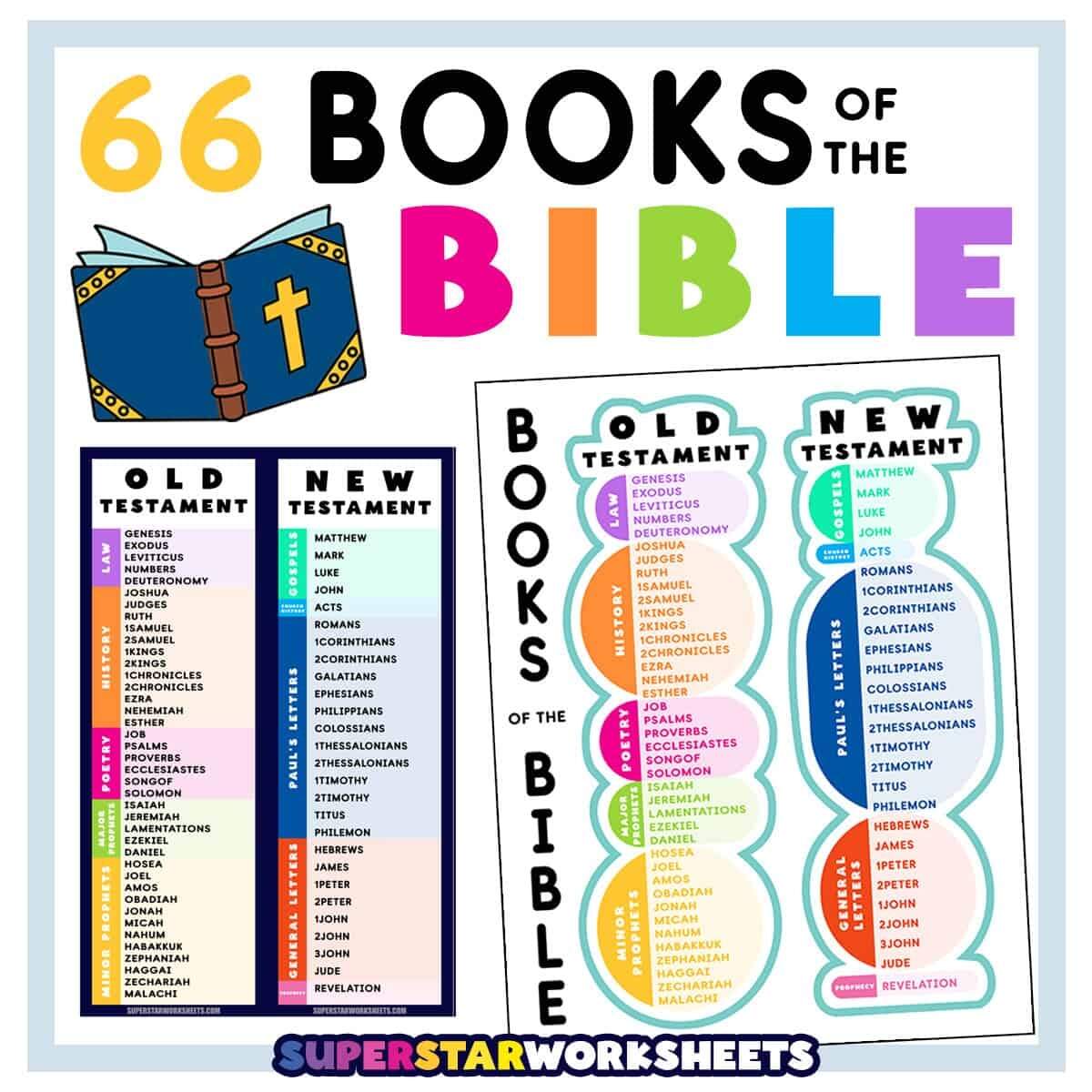 Books Of The Bible Flashcards Superstar Worksheets