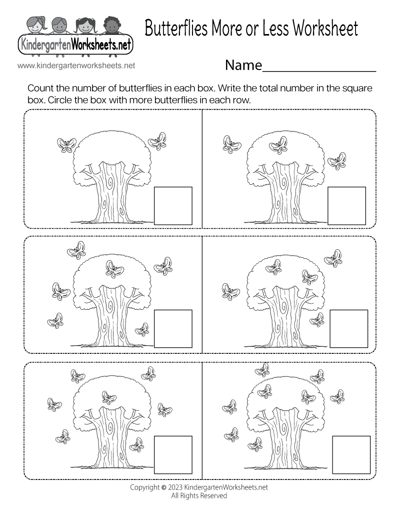 Butterflies More Or Less Worksheet Free Printable Digital PDF Butterflies More Or Less Worksheet Free Printable Digital PDF