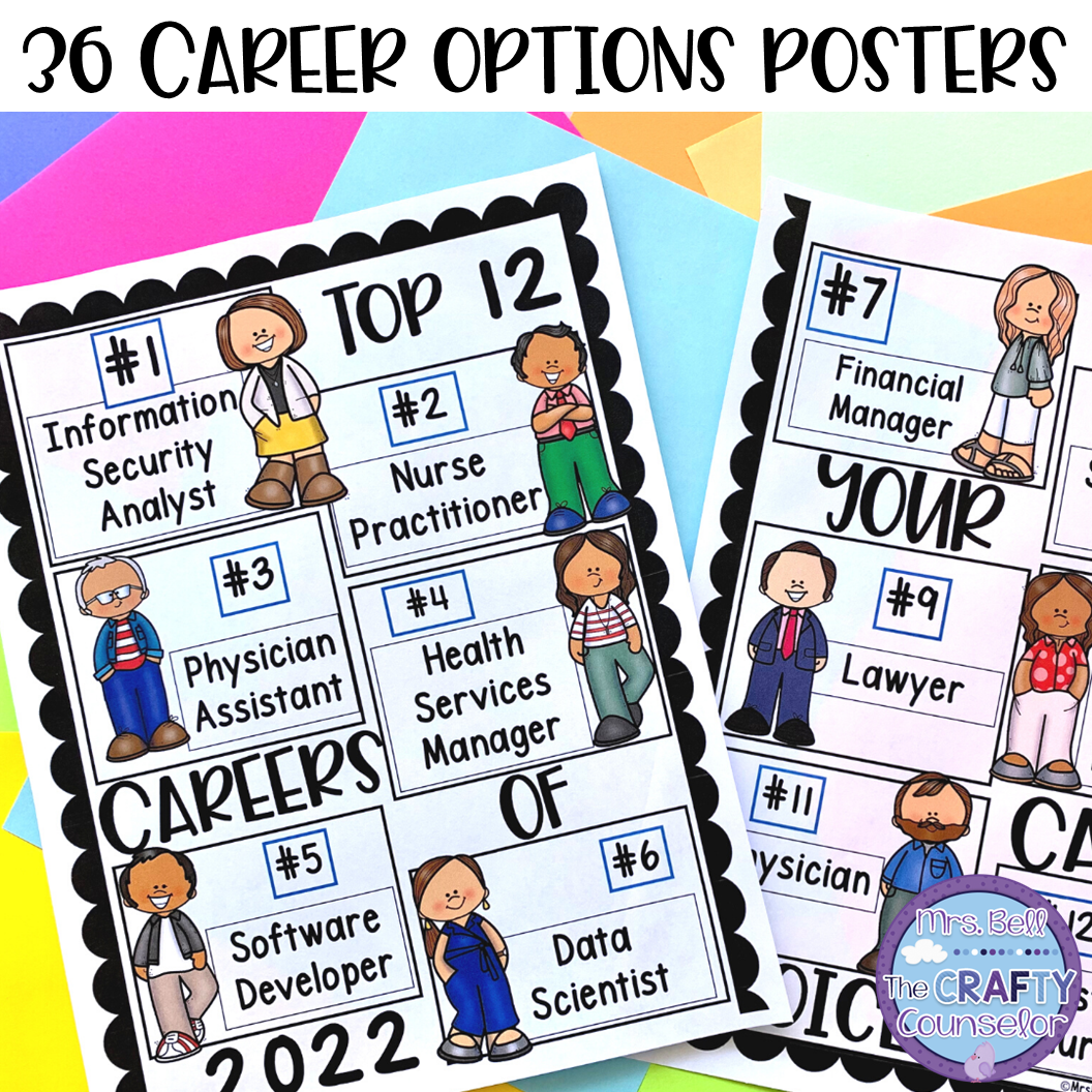 Career Exploration Worksheets Career Day Activities Career Cluster Worksheets Future Career Ideas Top Jobs Of 2025 Mrs Bell The Crafty Counselor Career Exploration Activities For Students ASVAB CEP Worksheets Library