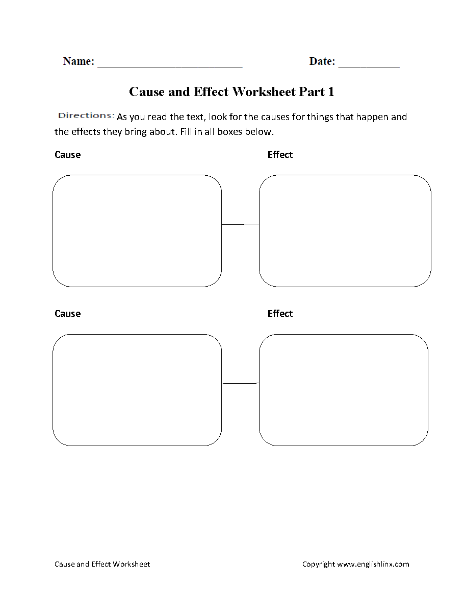 Cause And Effect Worksheets Cause And Effect Two Pairs Worksheet Grade 2 English Cause And Effect Online Exercise For Worksheets Library