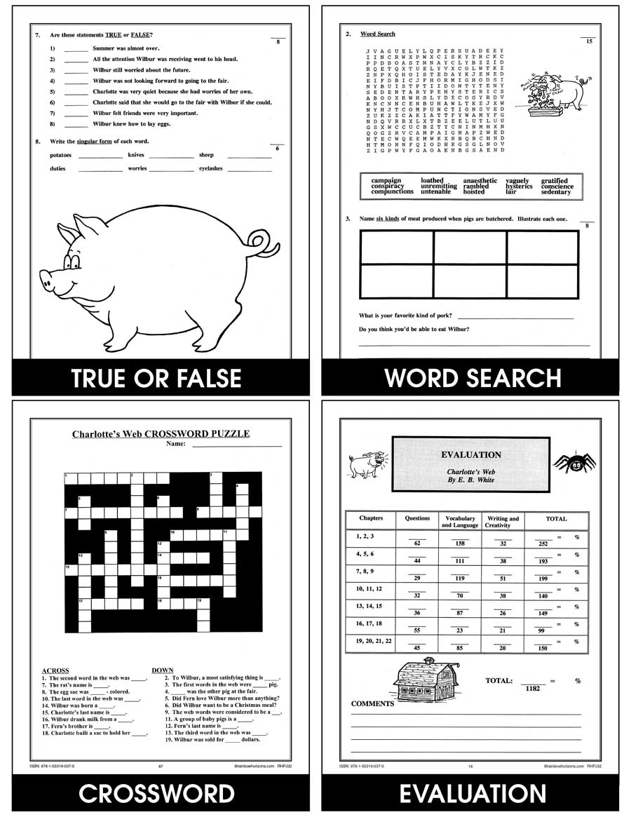 Charlotte S Web Novel Study Gr 3 4 By Teach Simple Charlotte S Web Novel Study Gr 3 4 By Teach Simple