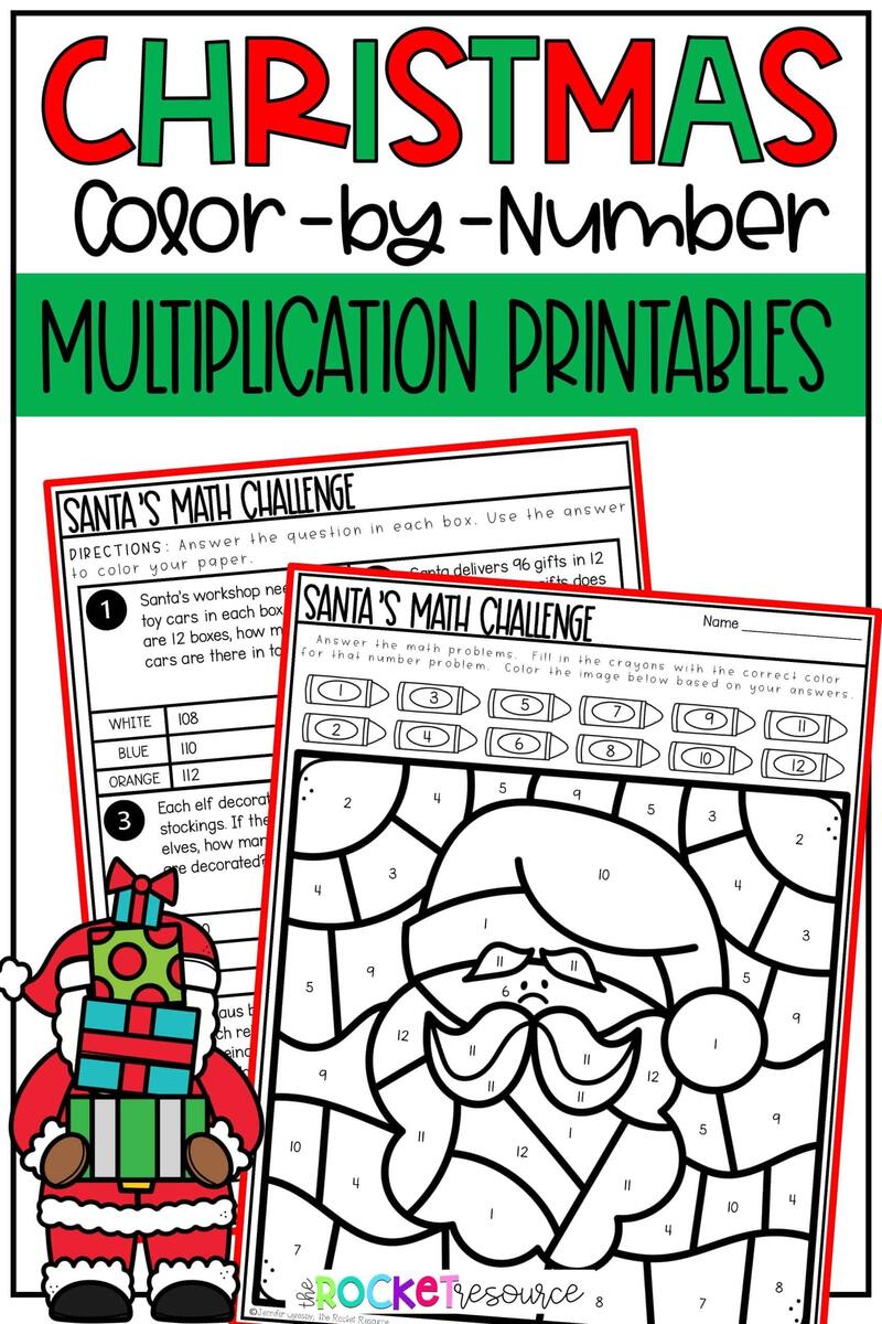Christmas Color By Number Multiplication Printables The Rocket Resource Christmas Color By Number Multiplication Printables The Rocket Resource