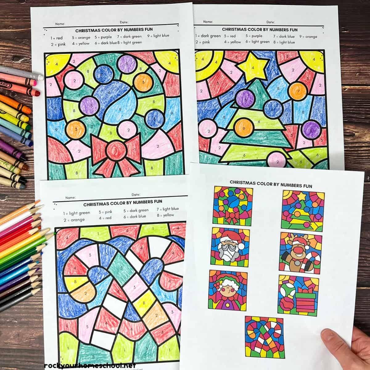 Christmas Color By Number Printables For Kids 7 Free Rock Your Homeschool