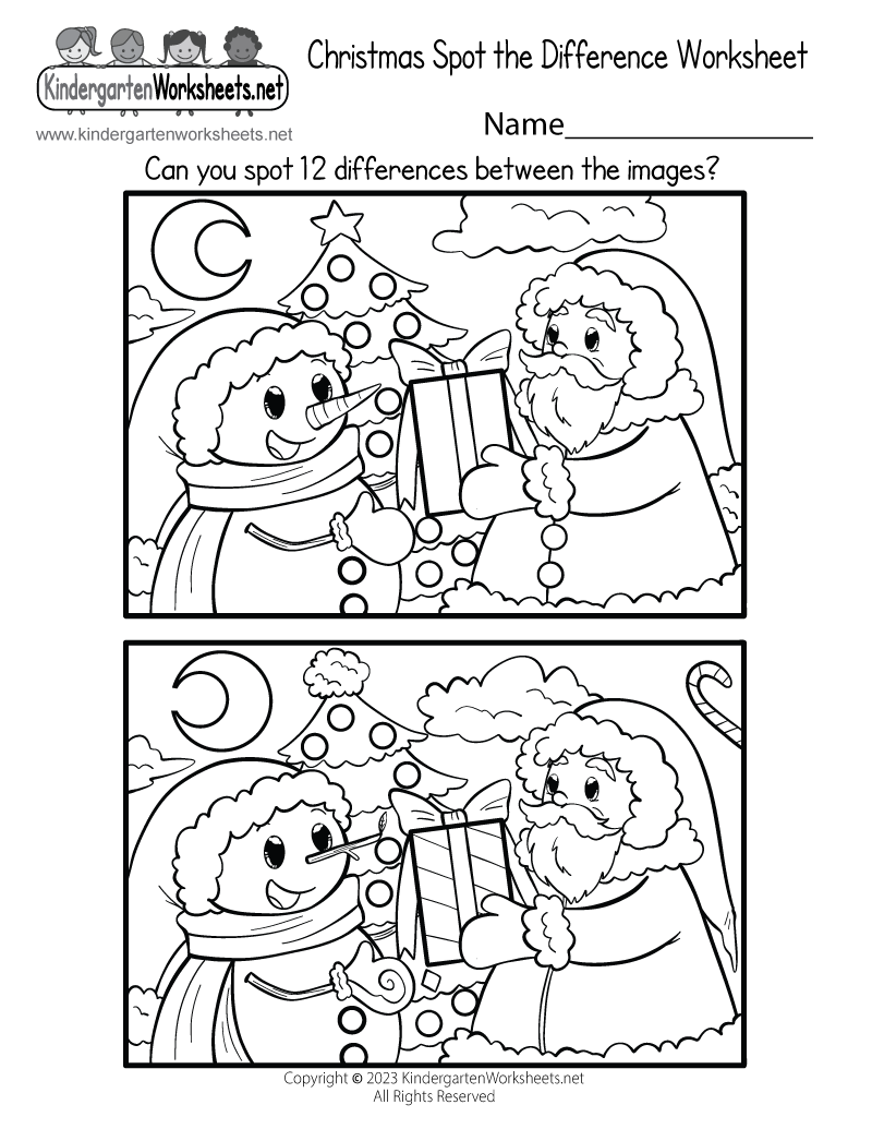 Christmas Spot The Difference Worksheet Free Printable Digital PDF Santa S Workshop Classification Worksheet Free Printable Digital PDF