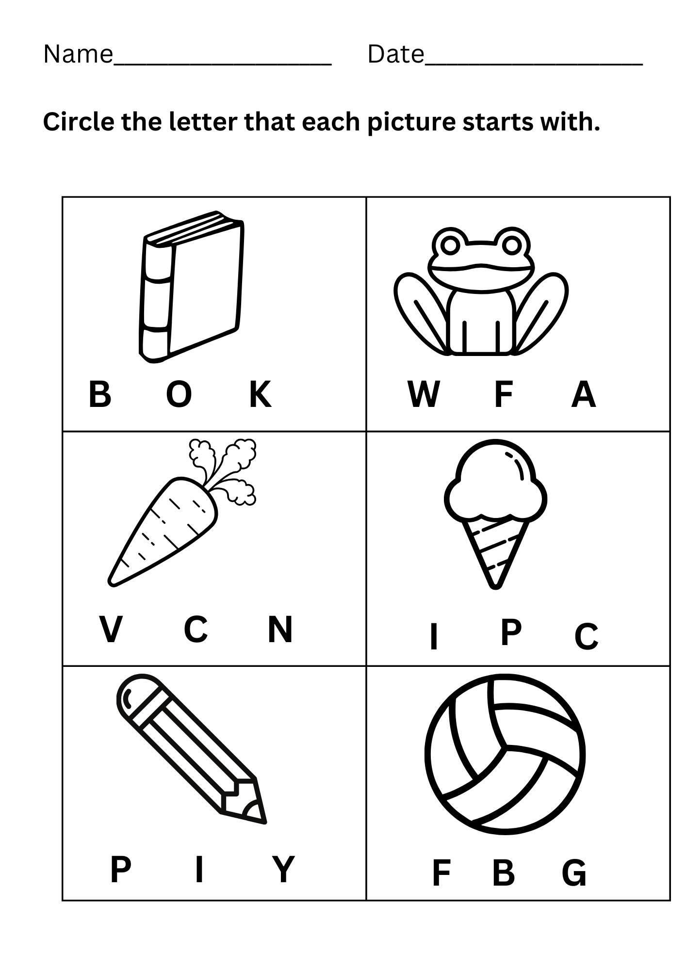 Circle The Beginning Sound Free Printable Circle The Beginning Sound Free Printable