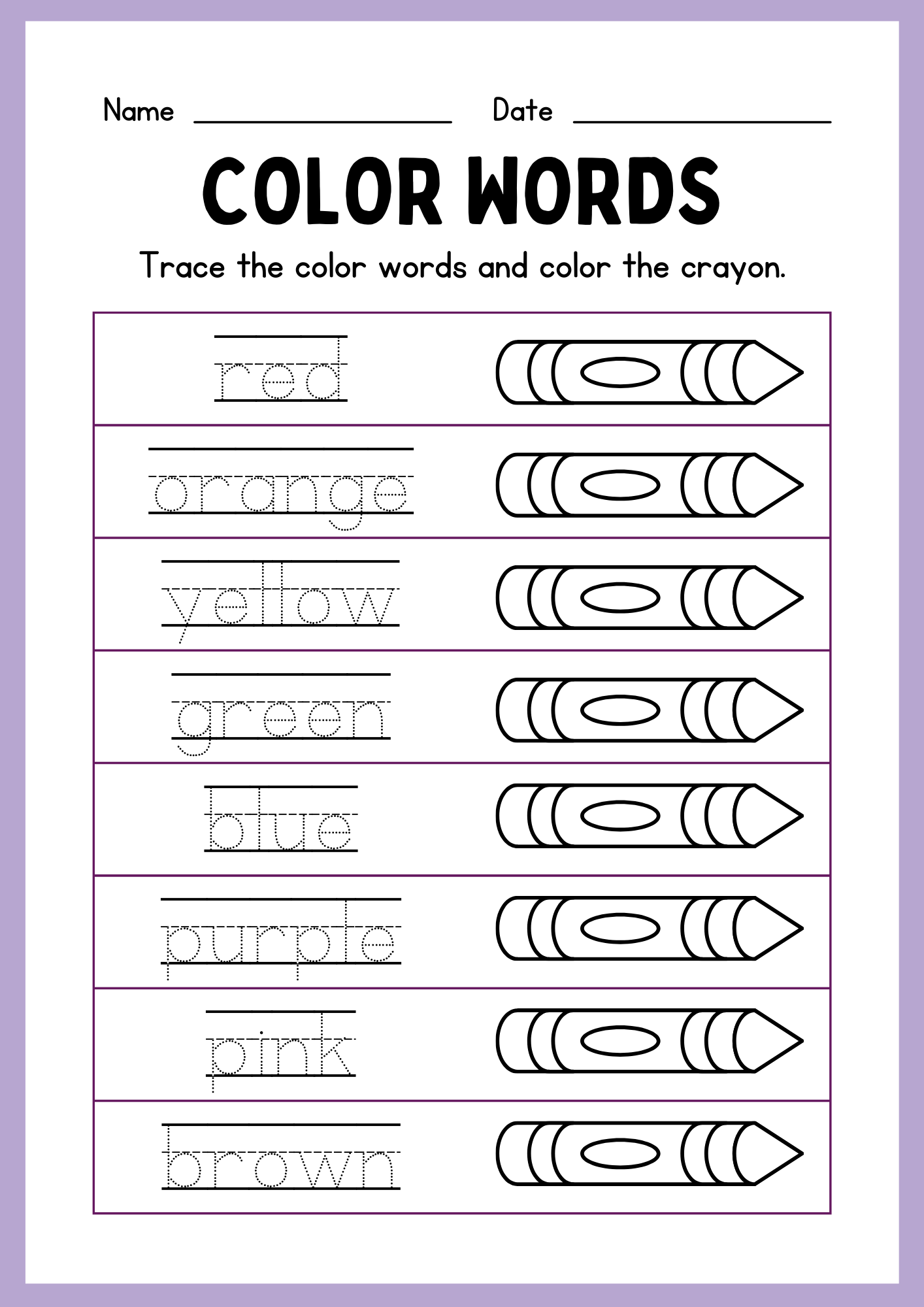 Color Activities Printables And Worksheets Identifying Colors Made By Teachers Color Word Tracing Worksheets Preschool Kindergarten Activity PDF Downloadable Printable Resource Etsy