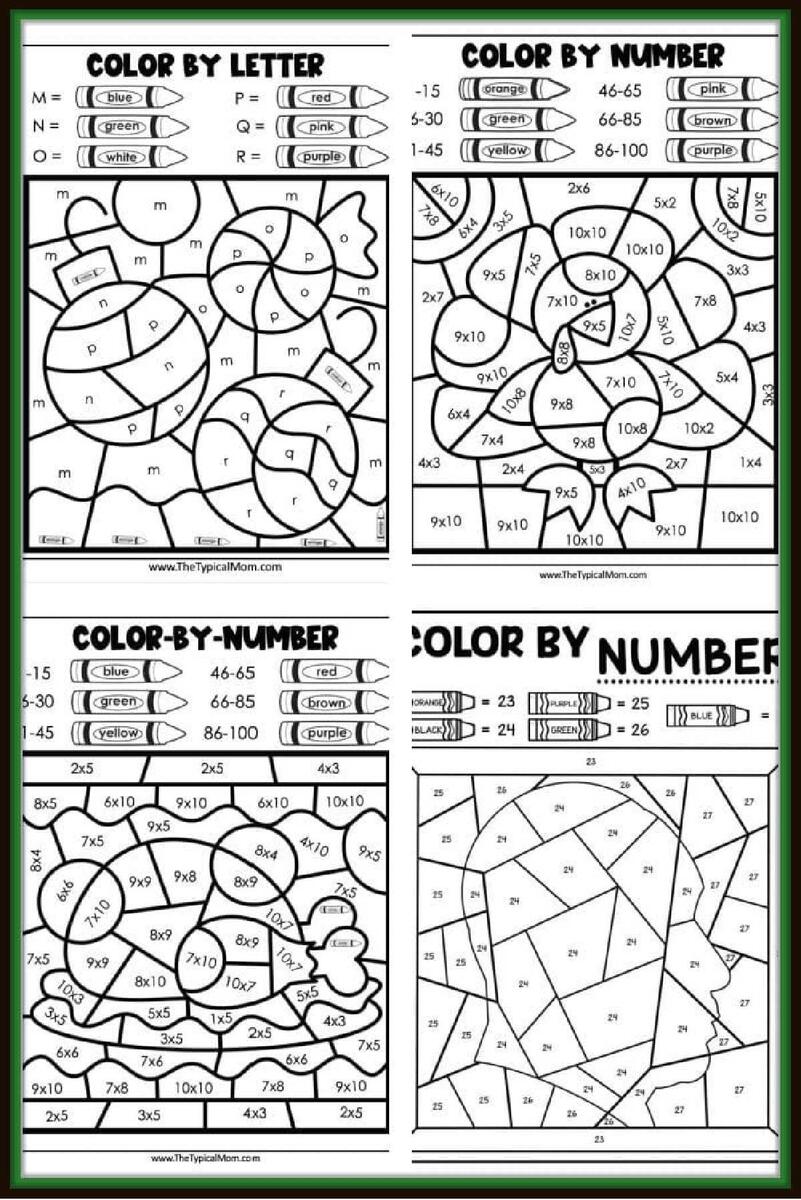 FREE Printable Christmas Color By Number Worksheets