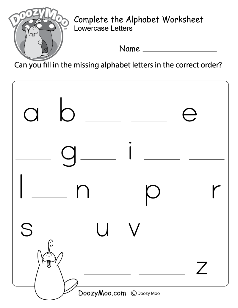 Complete The Alphabet Worksheet Free Printable Doozy Moo Letter Tracing Worksheets Superstar Worksheets