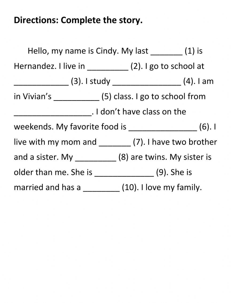 Complete The Story Unit 2 Worksheet Worksheets Library Complete The Story Unit 2 Worksheet Worksheets Library