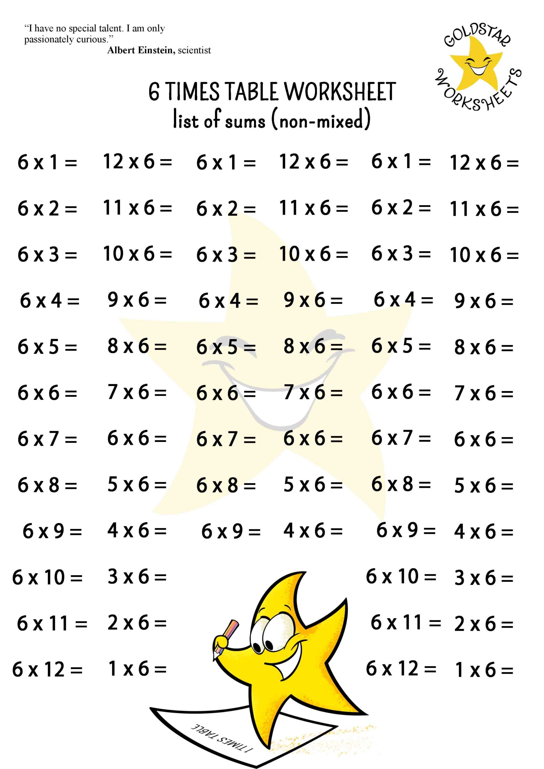 Conquer The 6 Times Table With These Fun And Free Worksheets Free Multiplication Worksheets 1 12 Paper Trail Design