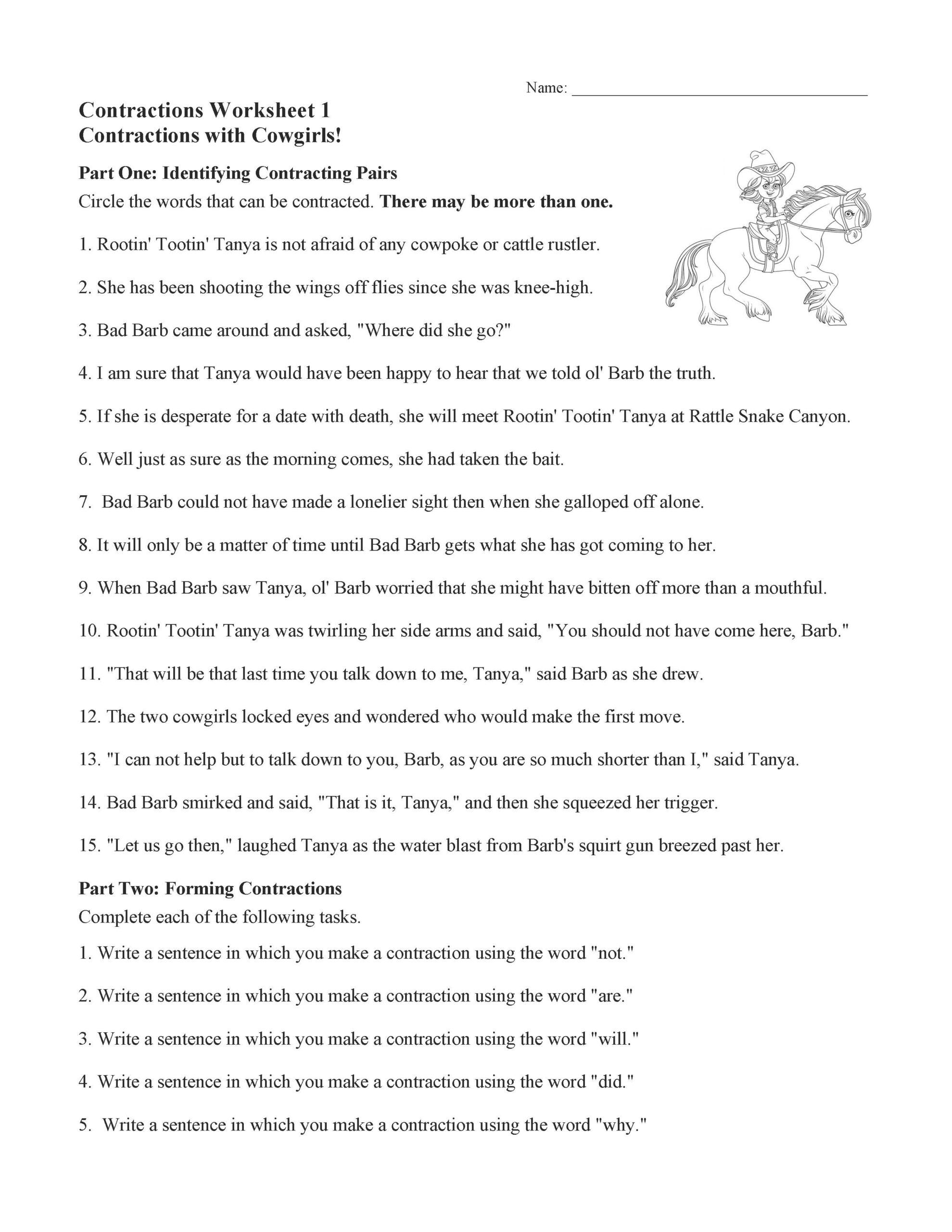Contractions Worksheets And Activities Language Arts And Grammar Contractions Worksheets Learning Contractions Worksheets
