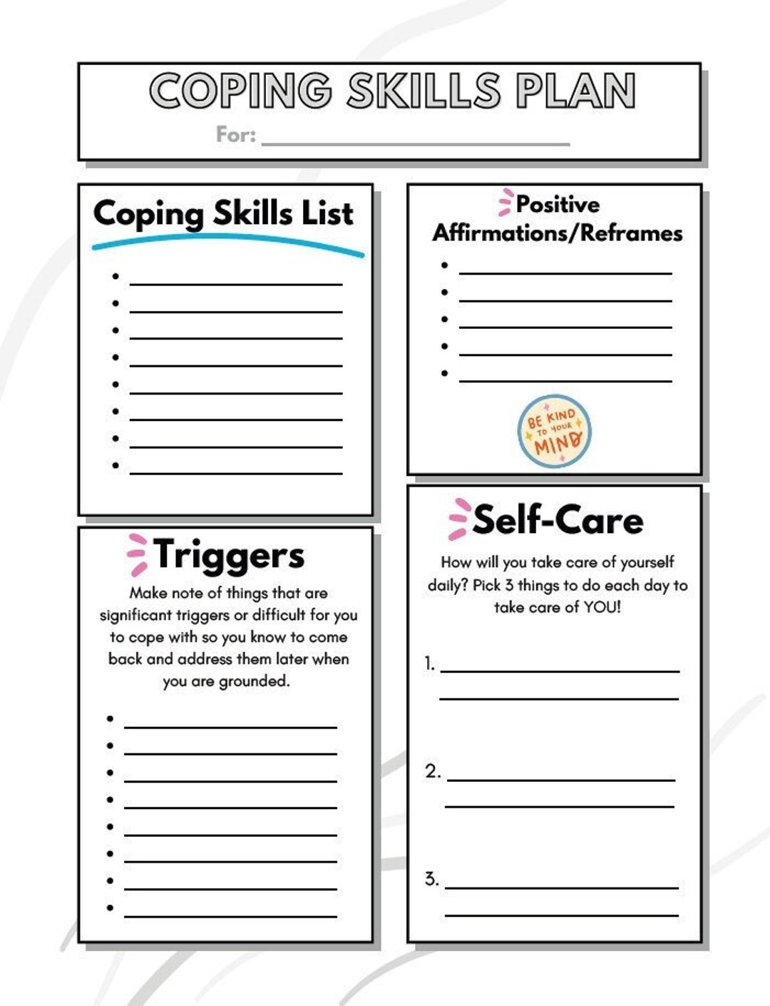 Coping Skills Worksheet Etsy 13 Coping Skills Worksheets Free PDF At Worksheeto