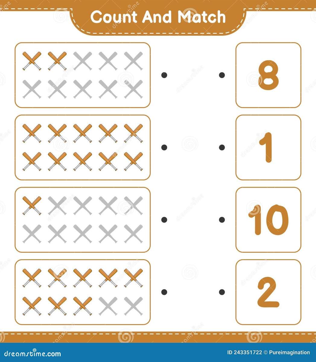 Count And Match Count The Number Of Baseball Bat And Match With The Right Numbers Educational Children Game Printable Worksheet Stock Vector Illustration Of Comparison Cartoon 243351722 Count And Match Count The Number Of Baseball Bat And Match With The Right Numbers Educational Children Game Printable Worksheet Stock Vector Illustration Of Comparison Cartoon 243351722