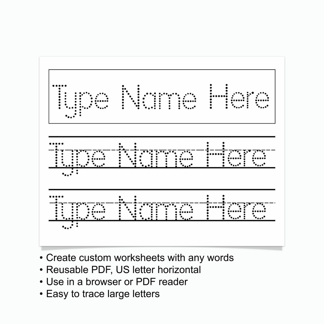 Custom Name Handwriting Practice Sheet Editable Tracing Worksheet Personalized Writing Skills Exercise Printable Learn To Trace And Write Etsy Custom Name Handwriting Practice Sheet Editable Tracing Worksheet Personalized Writing Skills Exercise Printable Learn To Trace And Write Etsy