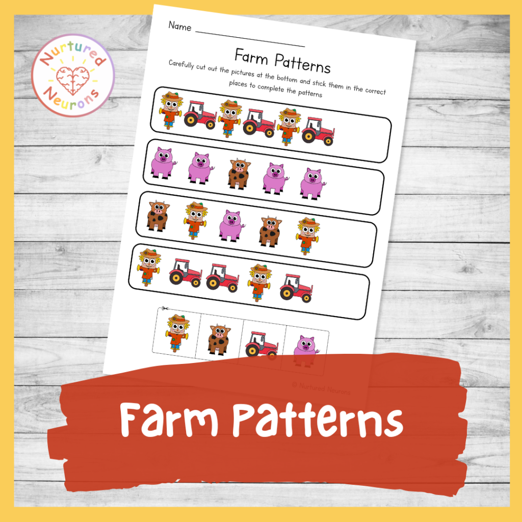 Cut And Paste Farm Pattern Worksheet Printable PDF Nurtured Neurons Cut And Paste Farm Pattern Worksheet Printable PDF Nurtured Neurons