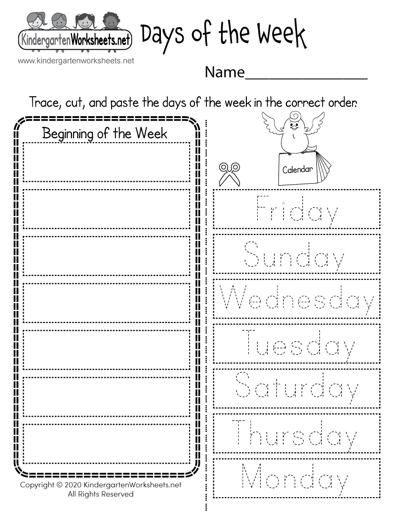 Days Of The Week Worksheet Free Printable Digital PDF Classroom Objects Worksheet Free Printable Digital PDF