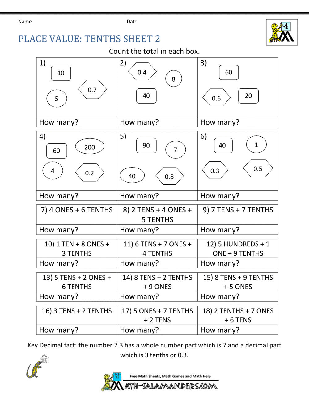 Decimal Place Value Worksheets 4th Grade Decimal Place Value Worksheets 4th Grade