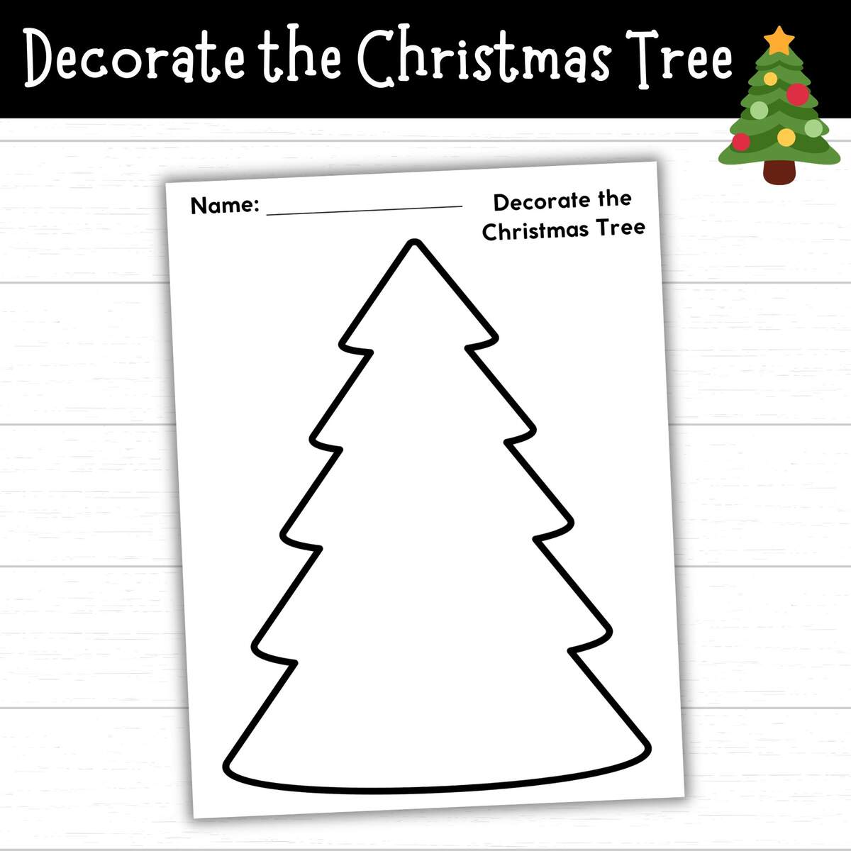 Decorate The Christmas Tree Christmas Tree Craft Christmas Tree Coloring Page Printable Christmas Tree For Kids Christmas Tree Activity Etsy