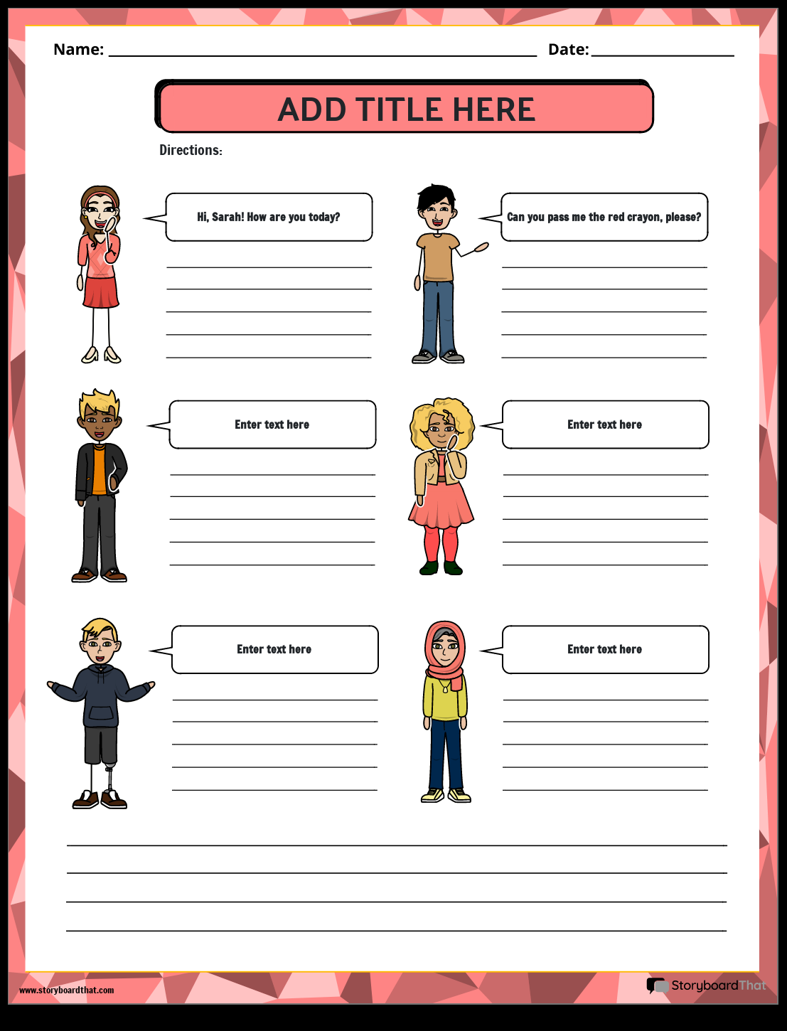 Dialogue Worksheets Storyboard That For Better Communication Dialogue Worksheets Storyboard That For Better Communication