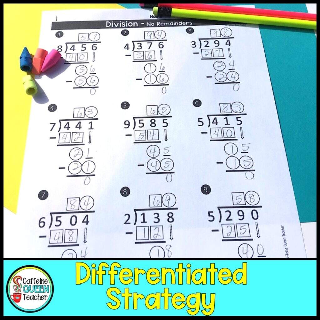 Differentiated Long Division Worksheets For FREE Caffeine Queen Teacher Differentiated Long Division Worksheets For FREE Caffeine Queen Teacher