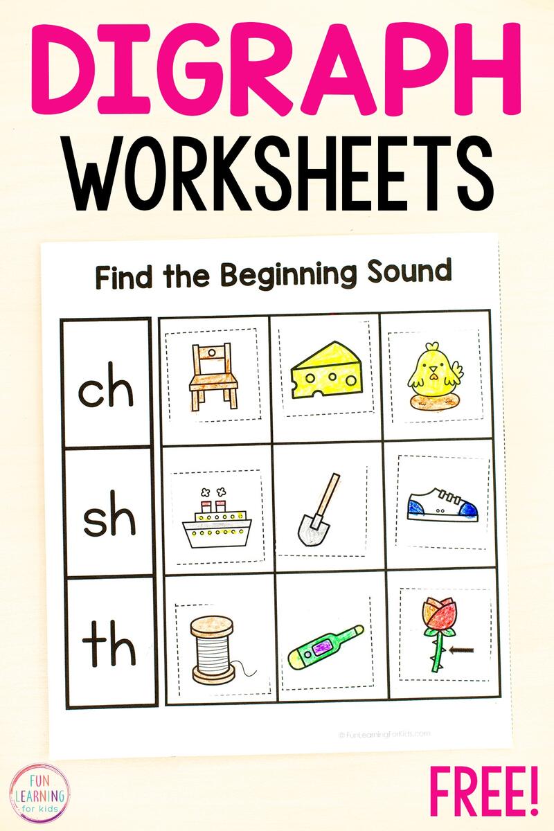 Digraph Sounds Sort Cut Paste Engaging CVC Words Worksheets For Kindergarten And 1st Grade Phonics Made By Teachers