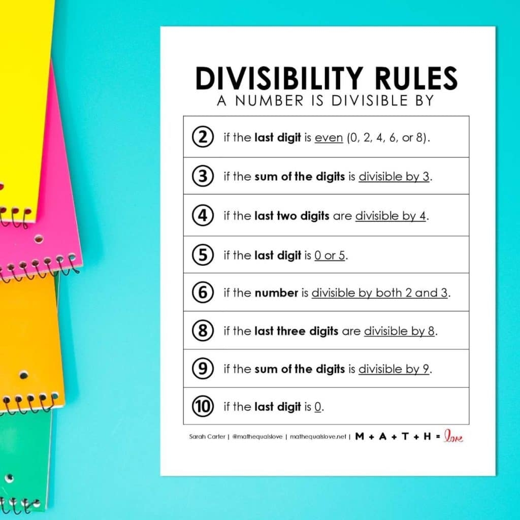 Divisibility Rules Worksheets