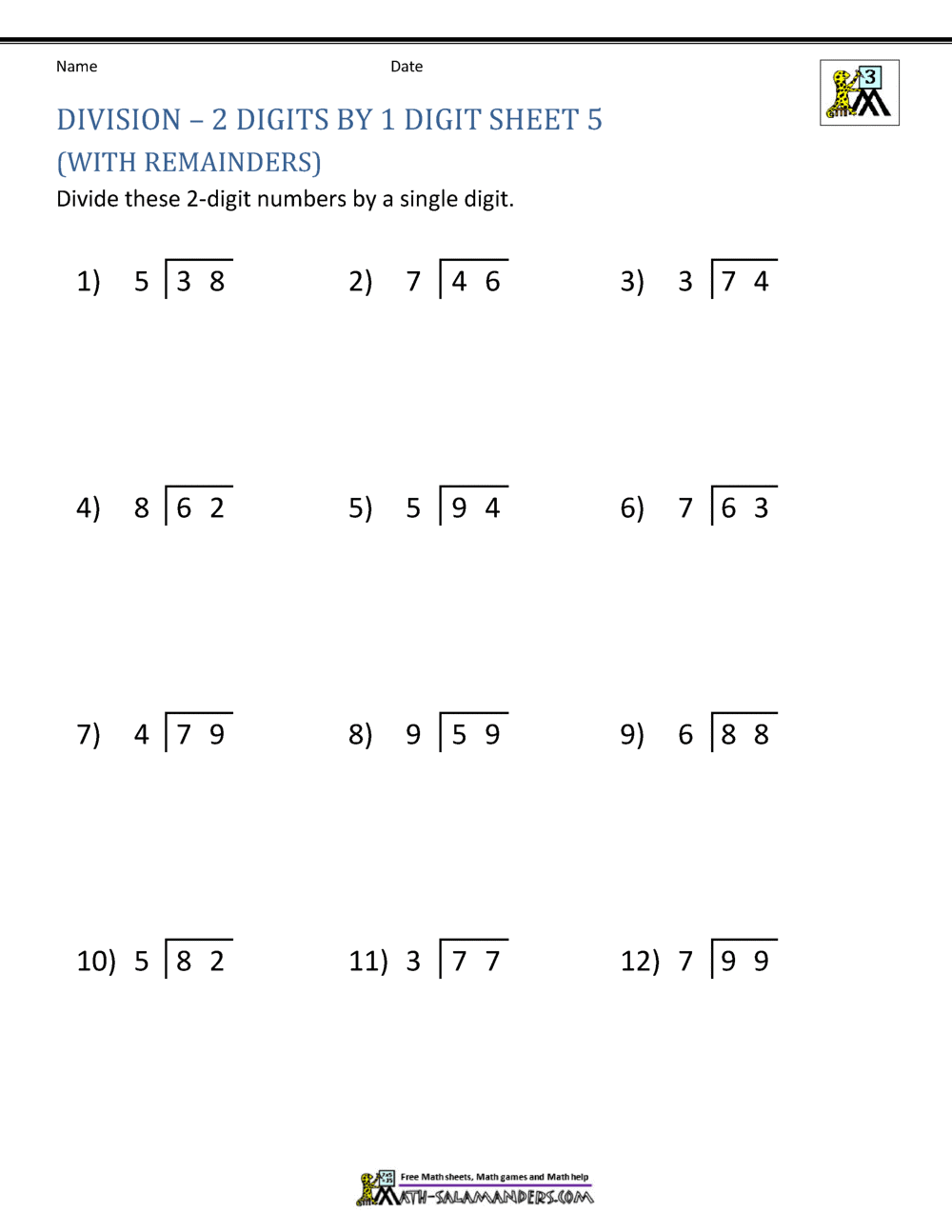 Division Worksheets 3rd Grade Division Worksheets 3rd Grade