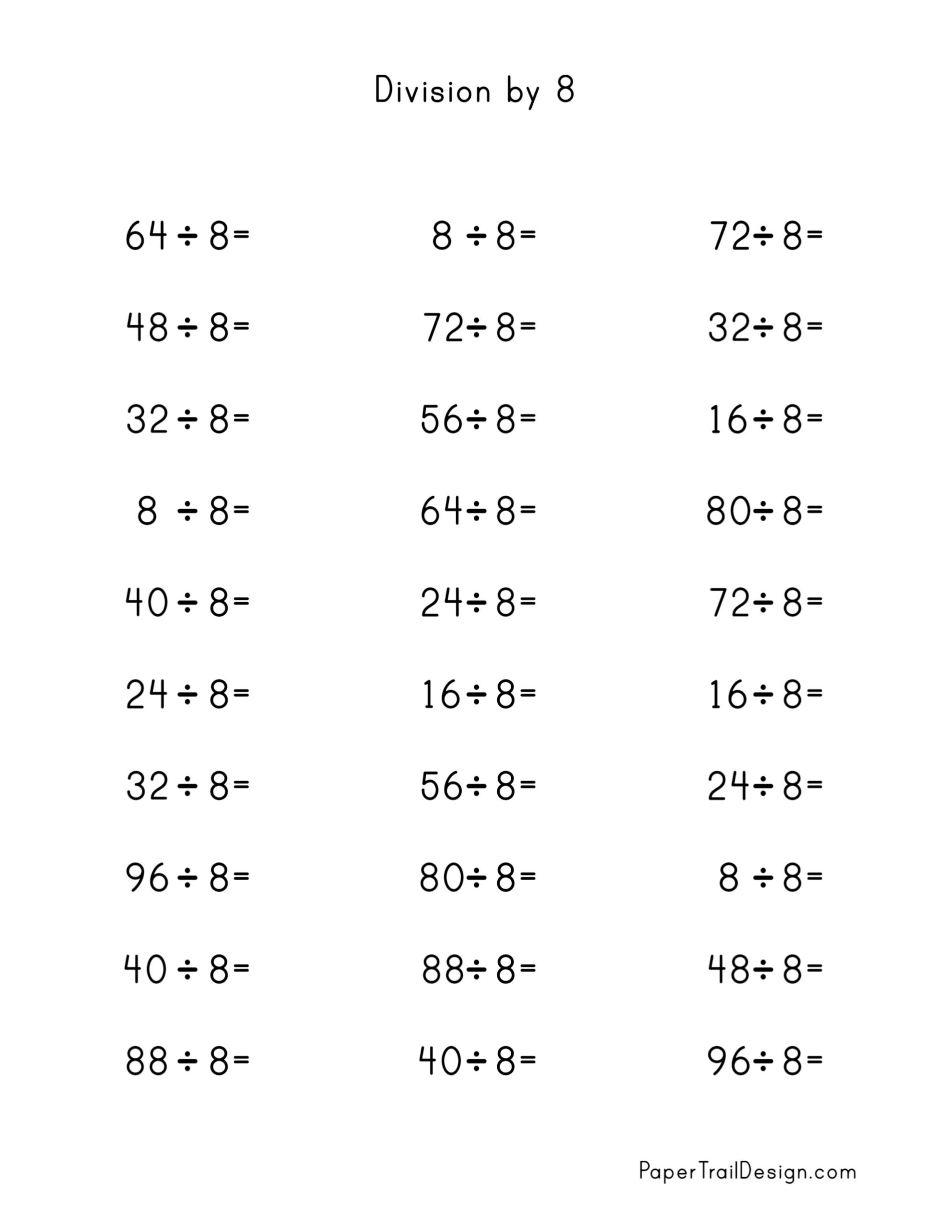 Division Worksheets For Division Facts 1 12 Paper Trail Design Division Worksheets For Division Facts 1 12 Paper Trail Design