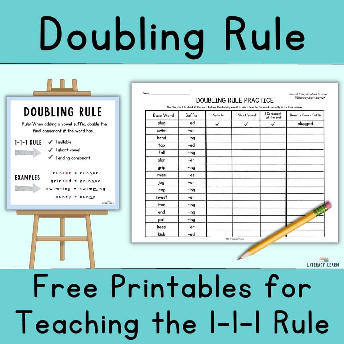 Doubling Rule Free Printables For Teaching Spelling Literacy Learn Double Consonant Words Worksheets Montessoriseries