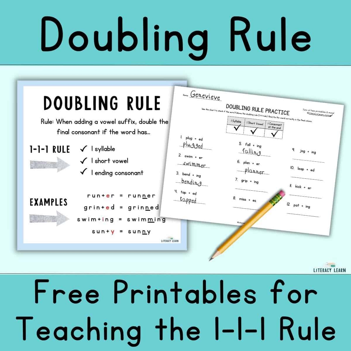 Doubling Rule Free Printables For Teaching Spelling Literacy Learn Doubling Rule Free Printables For Teaching Spelling Literacy Learn