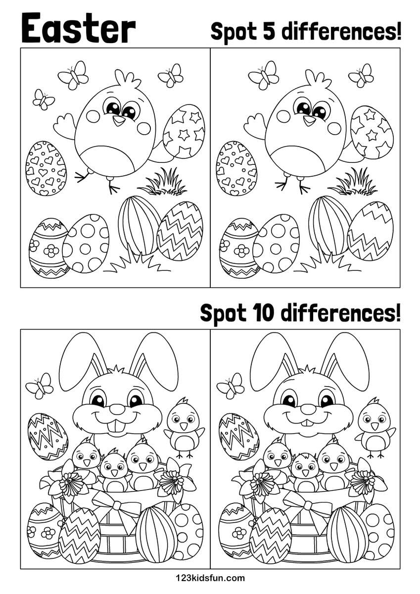 Easter 123 Kids Fun Apps FREE Easter Colouring Activity Pages For Kids