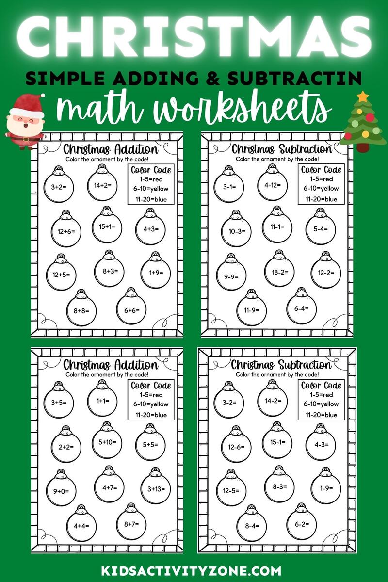 Easy Christmas Math Worksheets Free Kids Activity Zone Easy Christmas Math Worksheets Free Kids Activity Zone