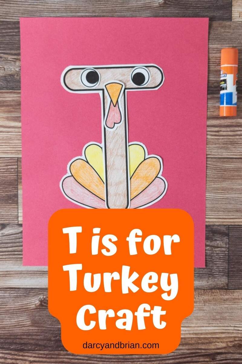Uppercase Letter T Turkey Craft
