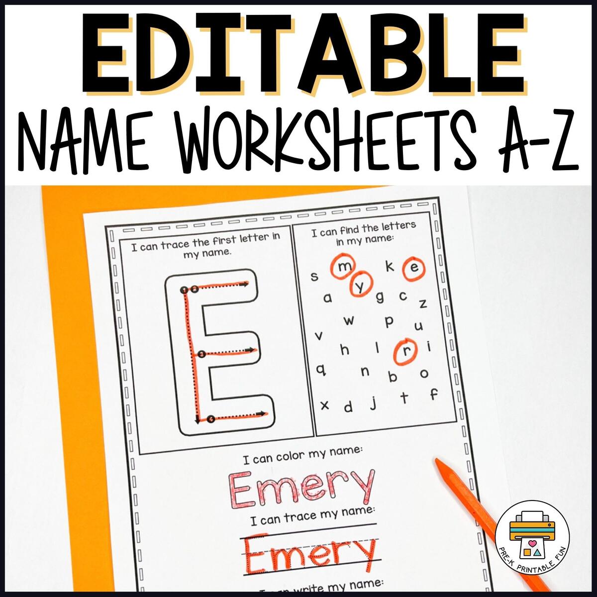 Editable Name Worksheets A To Z Name Tracing Worksheets Printable