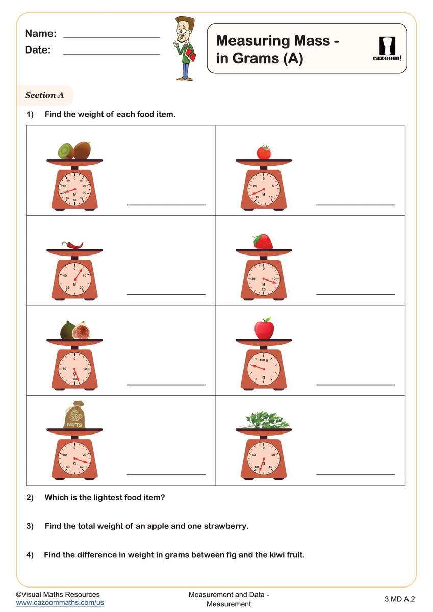 Elementary School Measurement Data Worksheets PDF Printable Worksheets Cazoom Math