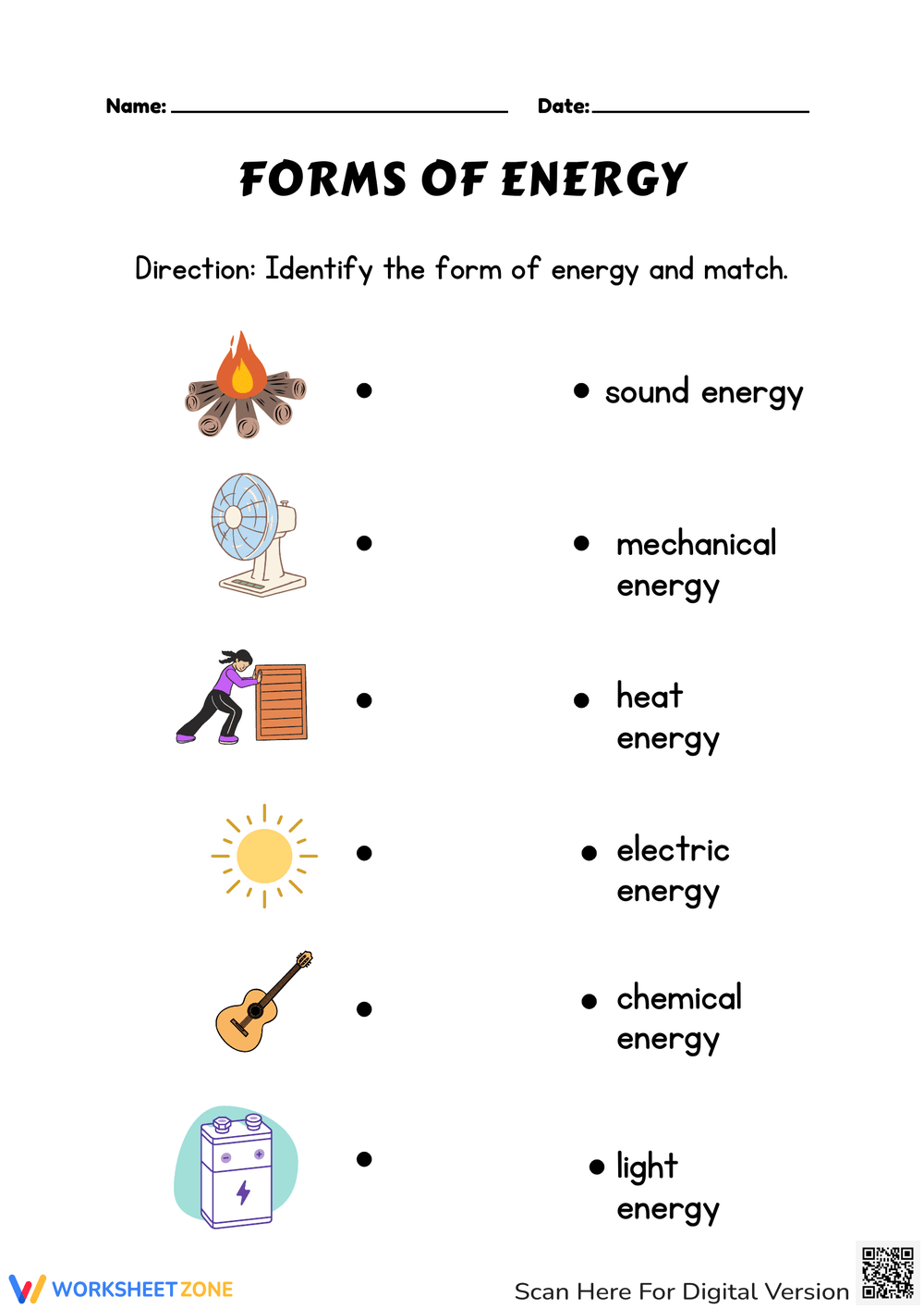 Energy Forms Worksheet Explore Different Forms Of Energy