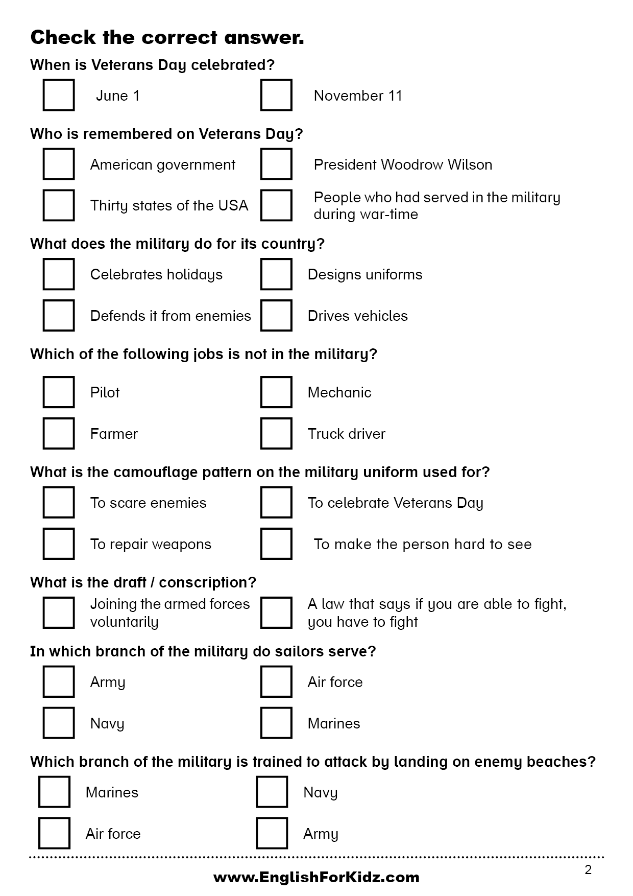 English For Kids Step By Step Veterans Day Reading Comprehension Free PDF English For Kids Step By Step Veterans Day Reading Comprehension Free PDF