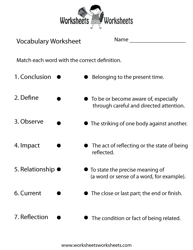 English Vocabulary Worksheet Worksheets Worksheets Tracing Words Vocabulary Worksheet Free Printable Digital PDF