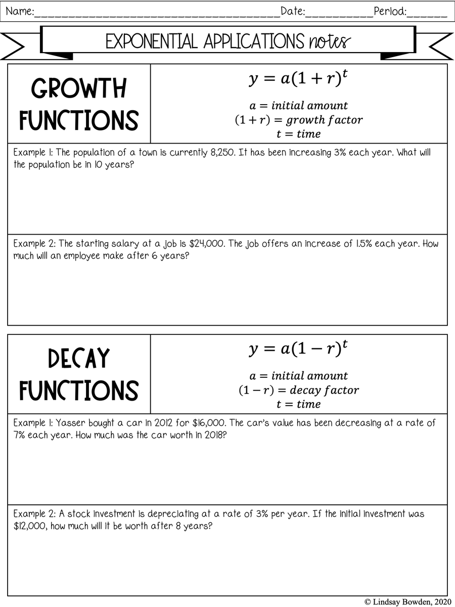 Exponential Functions Notes And Worksheets Lindsay Bowden Worksheets Library Edia AI Platform For Student Outcomes