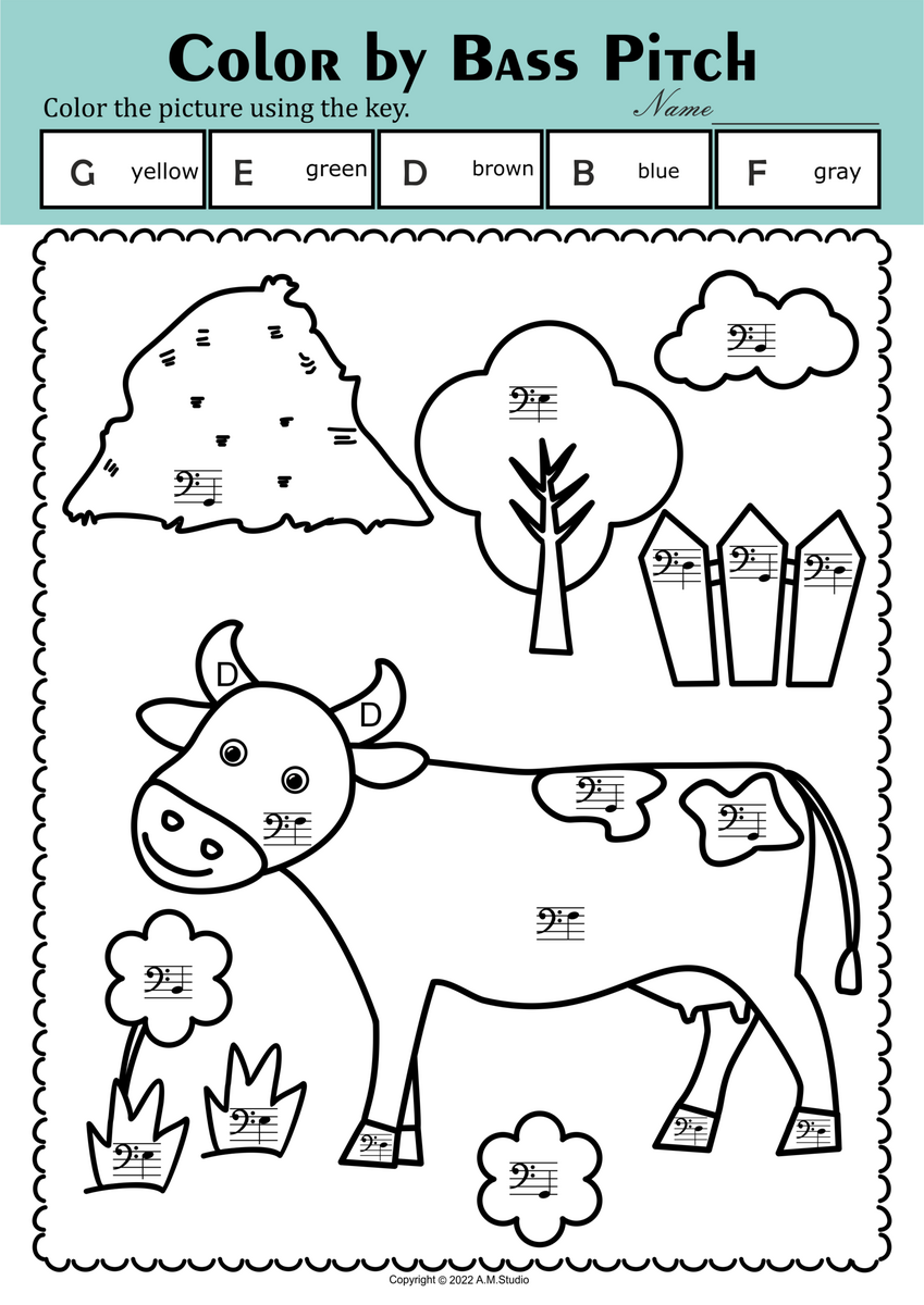 Bass Clef And Treble Clef Coloring Pages Printable Etsy New Zealand