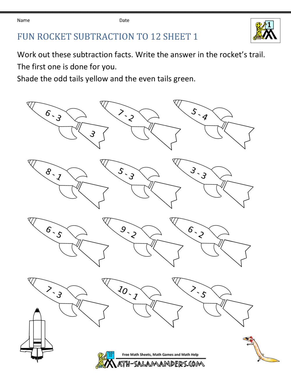 First Grade Addition And Subtraction Facts To 12 First Grade Addition And Subtraction Facts To 12