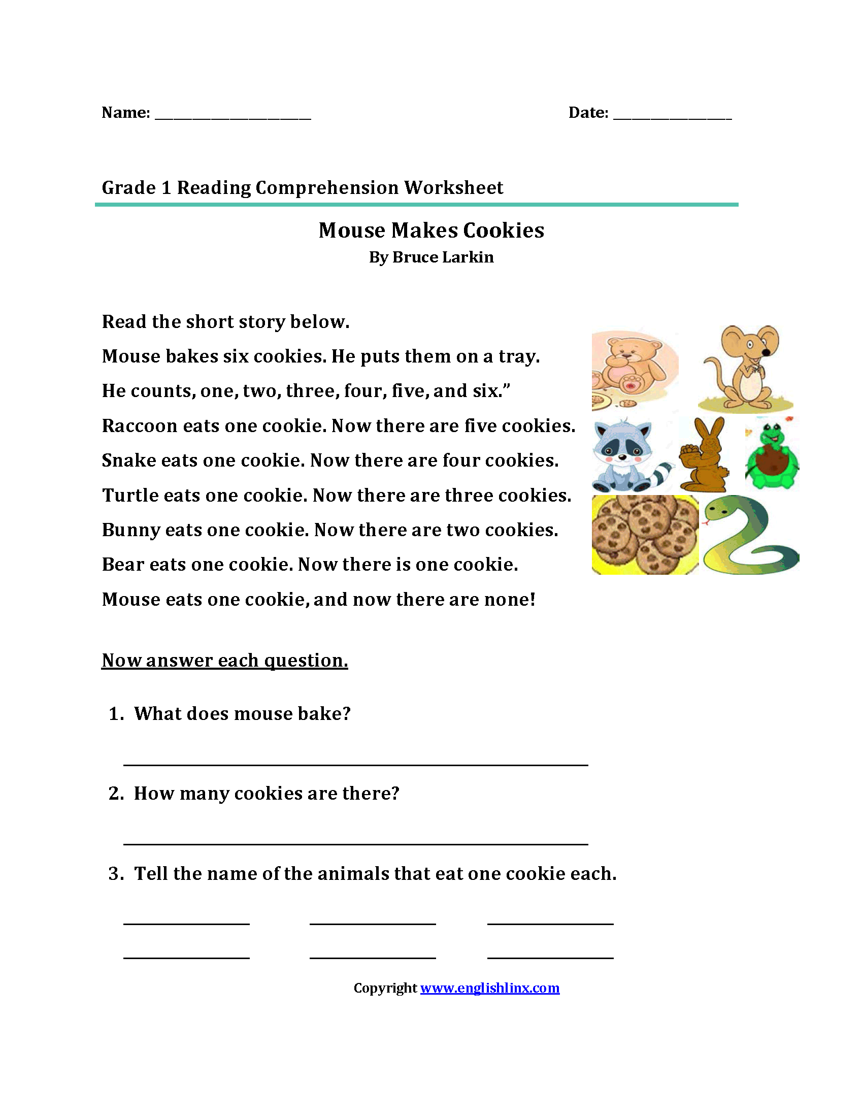 15 First Grade Reading Comprehension Worksheets Free PDF At Worksheeto